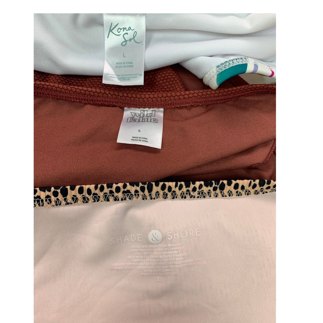 Lot of 3 New Kona Sol Wild Fable Womens Large Swim Bikini Bottoms ONLY