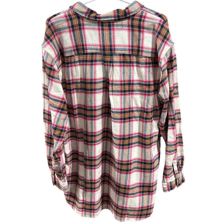 New Eddie Bauer Womens 100% Cotton Long Sleeve Ballard Flannel Button Down Shirt