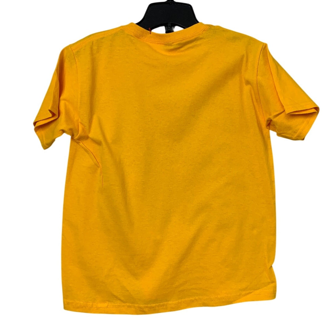 New Hand Printed Youth Medium Yellow Amen Amen Amen Jesus Crew Neck Tee