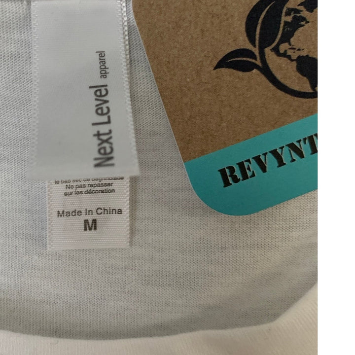 New Hand Printed Womens Medium White Living Prayer Pray PolyCotton Crew Neck Tee