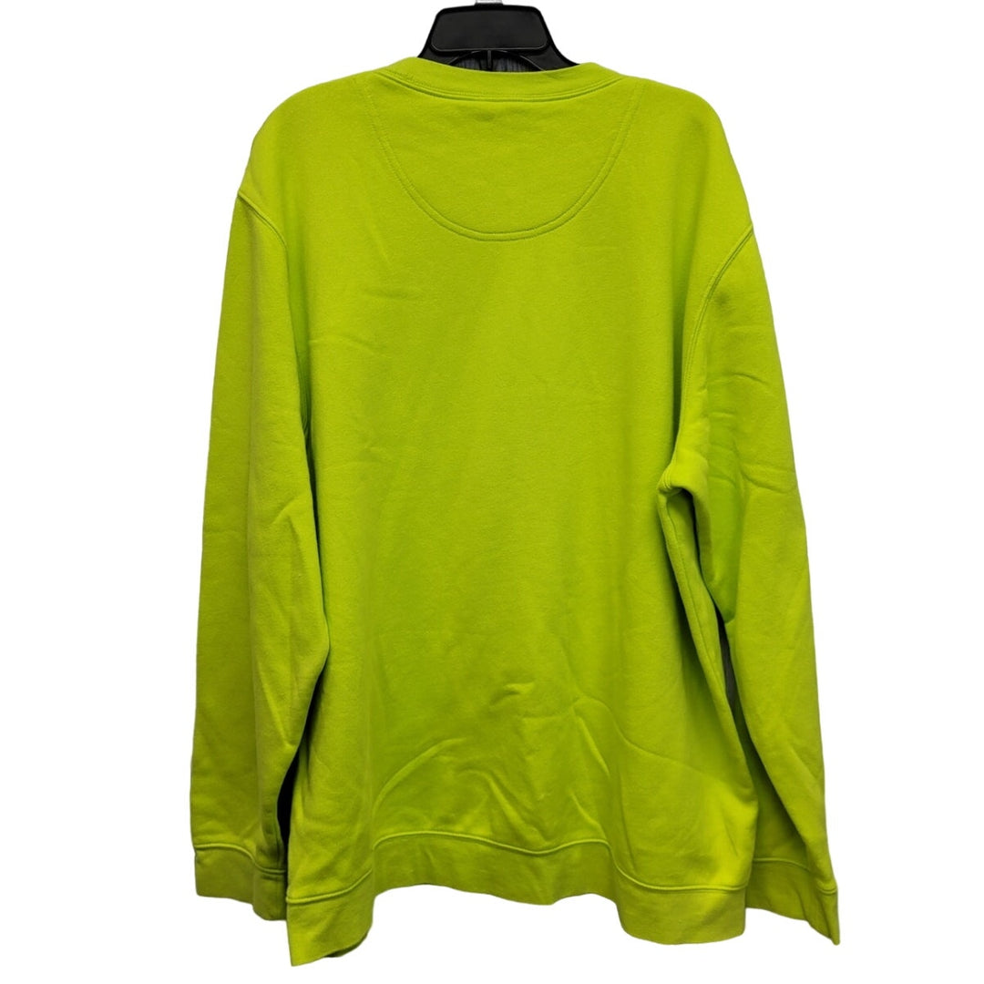 Hand Printed Mens XXL Neon Yellow Blue Wild Bird PolyCotton Crew Neck Sweatshirt