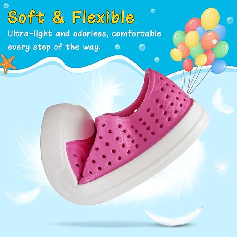 Ziitop Toddler Girls 8-8.5 Pink Slide On Sandal Sneaker Quick Dry Water Shoes
