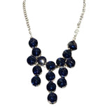 New Round Gem Waterfall Rhinestone Statement Fashion Necklace w Gift Box