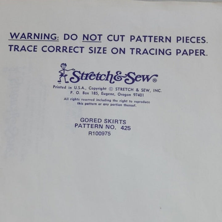 Vintage 1967 Stretch &amp; Sew 425 Ladies Gored Skirts Uncut Sewing Pattern