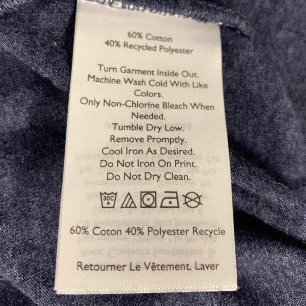New Eddie Bauer Mens Small Navy Heather Gradient Peak 1920 Long Sleeve Tee Shirt