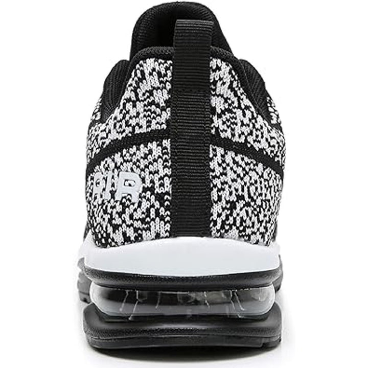 Quappe Womens Size 8.5 Black White Mesh Lace Up Air Cushioned Athletic Shoes