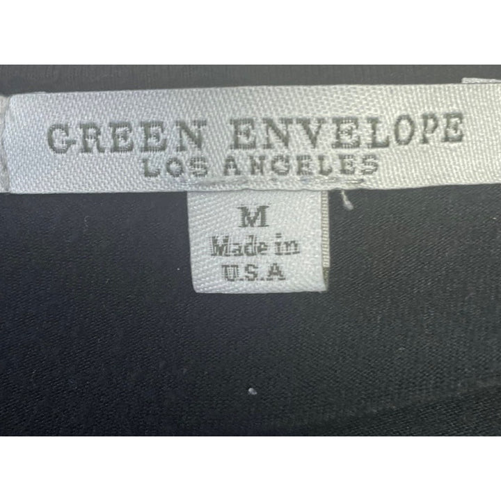 Green Envelope Womens Medium Shoulder Cut Out 3/4 Sleeve PolyBlend Top Blouse