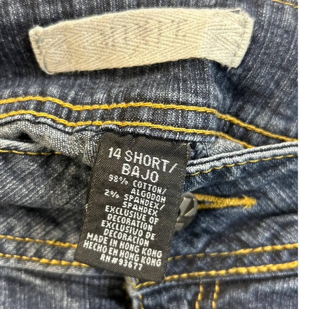 Mixit Womens Size 14 Short Stretch Cotton BootCut Medium Wash Denim Jeans