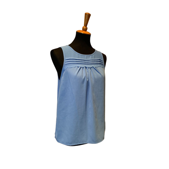 Lot of 2 LOFT Elle Small Pink Blue Flowy Summertime Sleeveless Tank Top Blouse