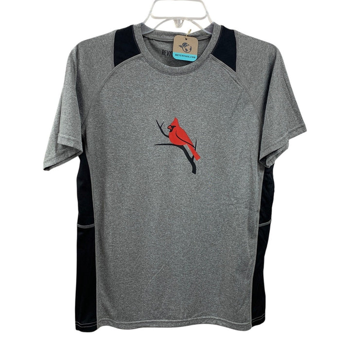 New Hand Printed Youth Boys Small Red Cardinal Bird Short Sleeve Sport Tee Shirt