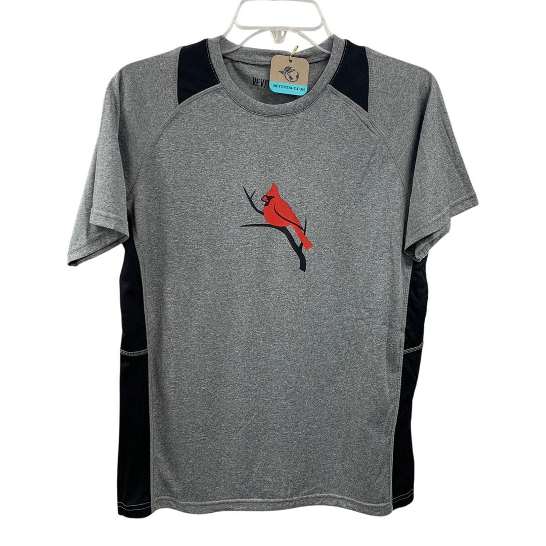 New Hand Printed Youth Boys Small Red Cardinal Bird Short Sleeve Sport Tee Shirt