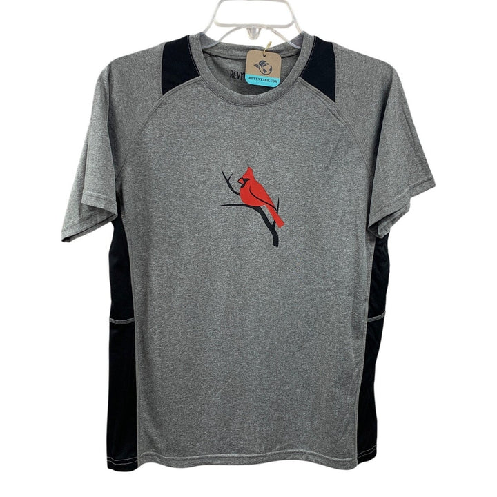 New Hand Printed Youth Boys Small Red Cardinal Bird Short Sleeve Sport Tee Shirt