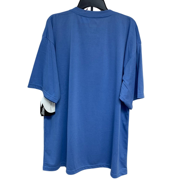 New Hand Printed Womens 3XL Yellow Blue Wild Bird Short Sleeve Crew Neck T Shirt