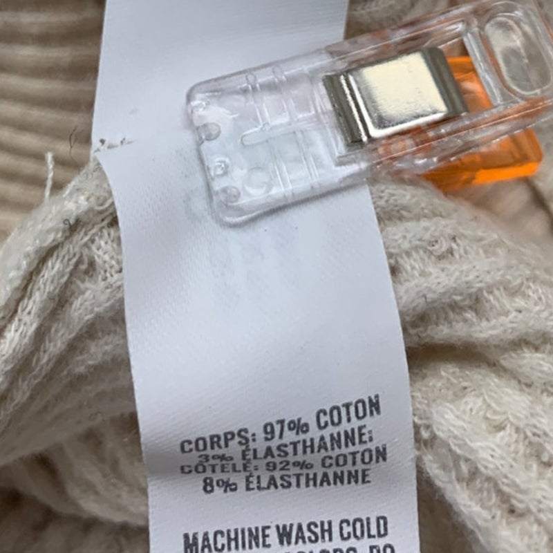 New Offline By Aerie Womens Small Off White Waffled Long Sleeve Sweatshirt