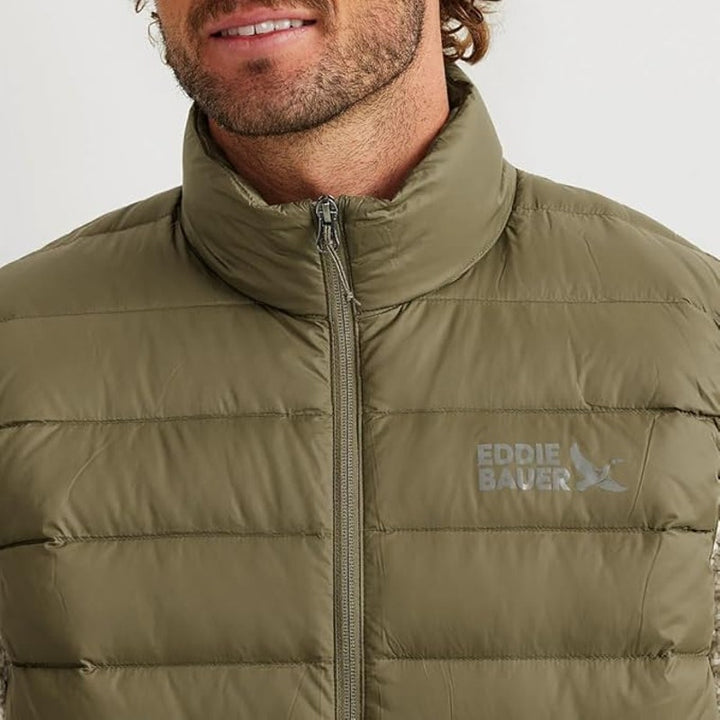 New Eddie Bauer Mens Medium Alder Green CirrusLite 650FP Down Zip Up Puffer Vest