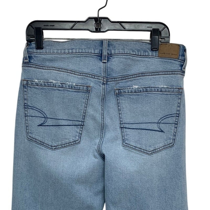 New American Eagle Womens 10 Strigid Whiskered Ex Boyfriend Denim Blue Jeans