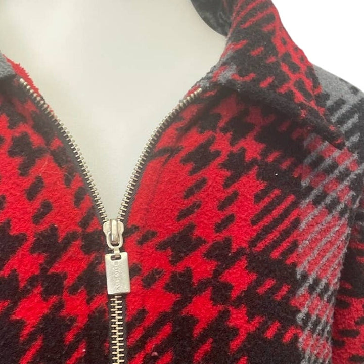 Avenue Womens Plus Size 18/20 100% Polyester Full Zip Plaid Long Sleeve Jacket