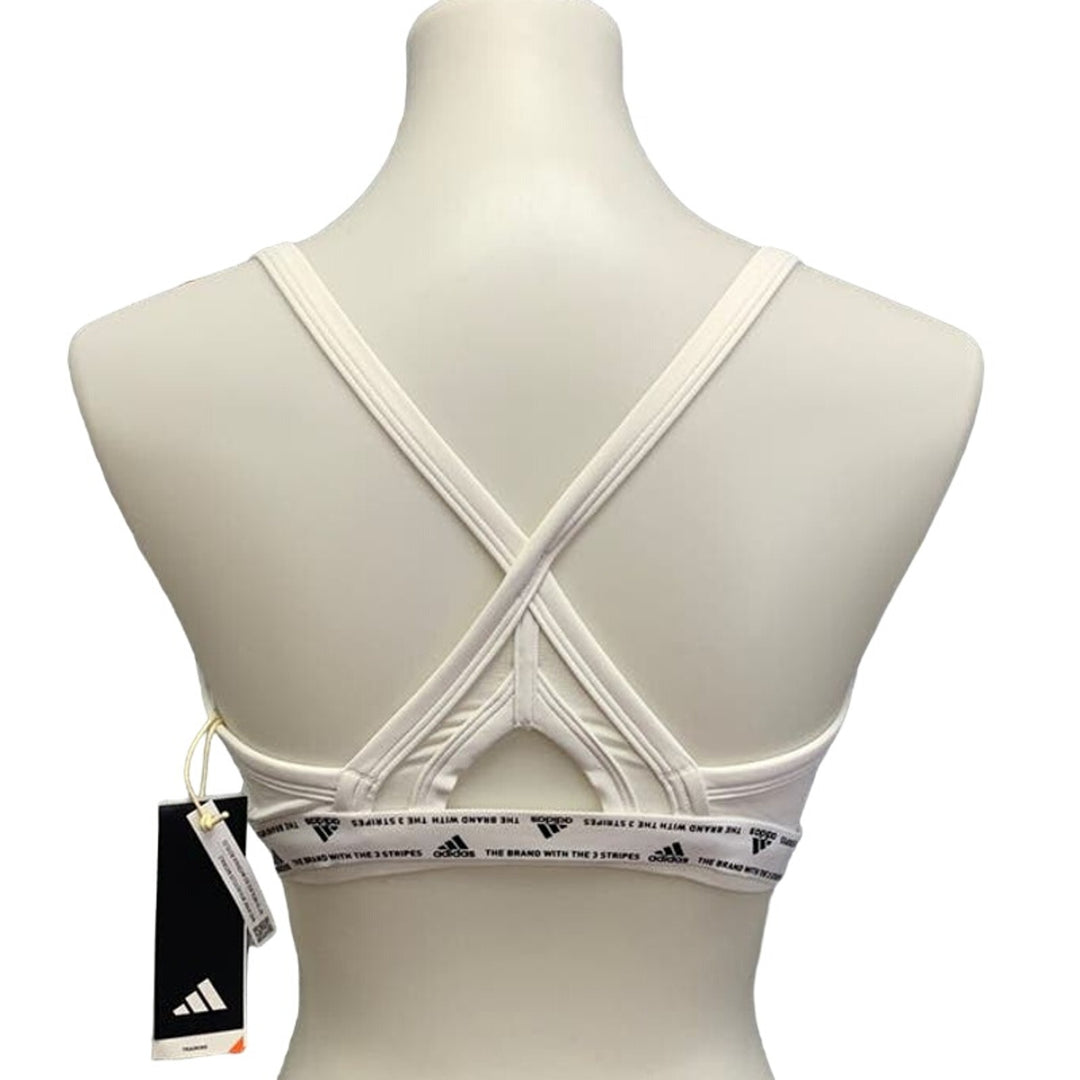 New Adidas Small 36AC White Light Support Removeable Pads Training Sports Bra