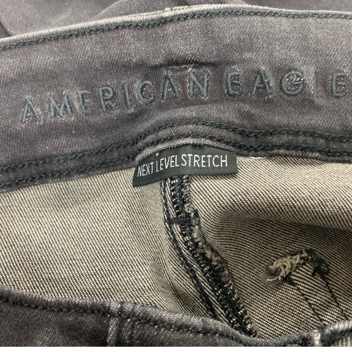 New American Eagle Womens Size 4 Regular High Rise Skinny Kick Denim Black Jeans