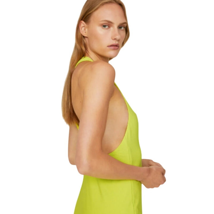 Slate &amp; Willow Womens XL Lime Sleeveless Hourglass Crew Neck Lined Maxi Dress
