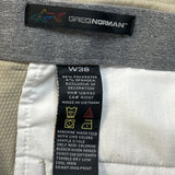 Greg Norman Mens Size 38 PolySpandex Long Tan Board Athletic Golf Shorts
