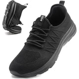 Zove Mens 8 Black Mesh Wide Toe Box Lace Up Non Slip Ultra Light Athletic Shoes