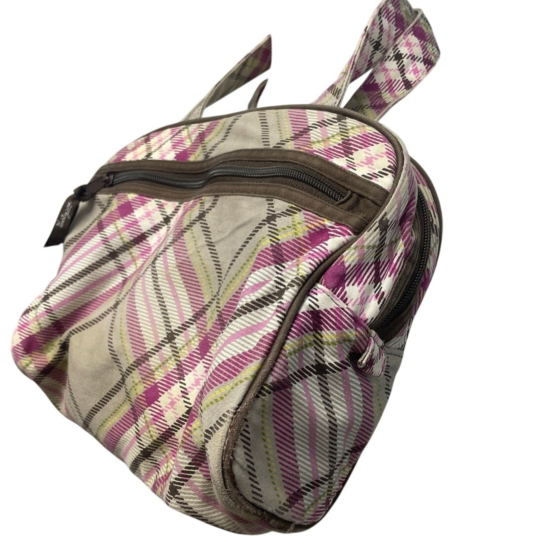 Thirty One Gifts Pink Plaid Double Handle Purse Cosmetic Organizing Bag