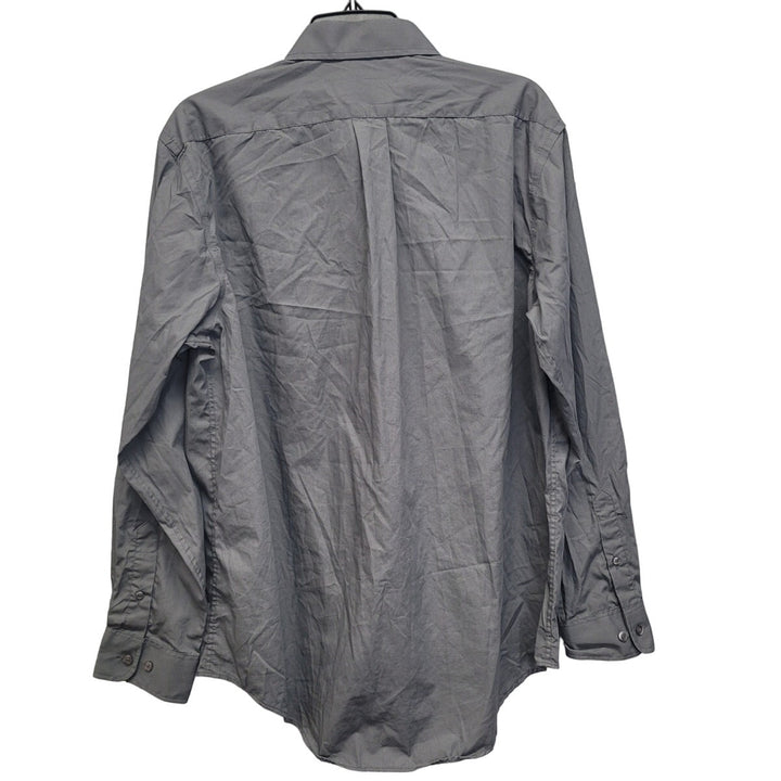 George Mens Large PolyCotton Long Sleeve Button Up Shirt w Front Pocket