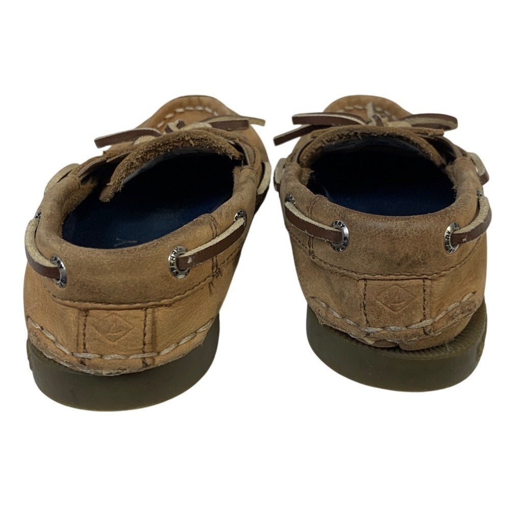 Sperry Top Sider Toddler Boys Size 8 Tan Leather Slide On Boat Comfort Shoes