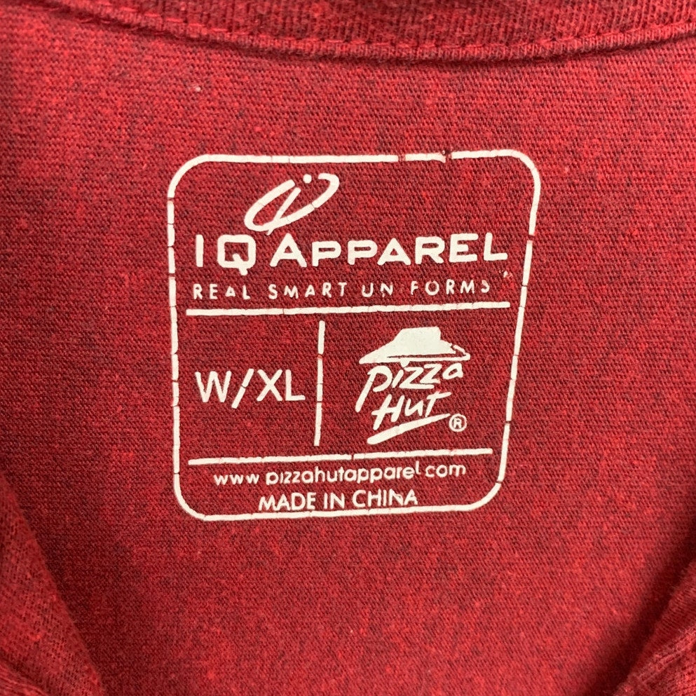 Lot of 2 IQ Apparel Womens XL Red Pizza Hut Heathered Red Uniform Polos