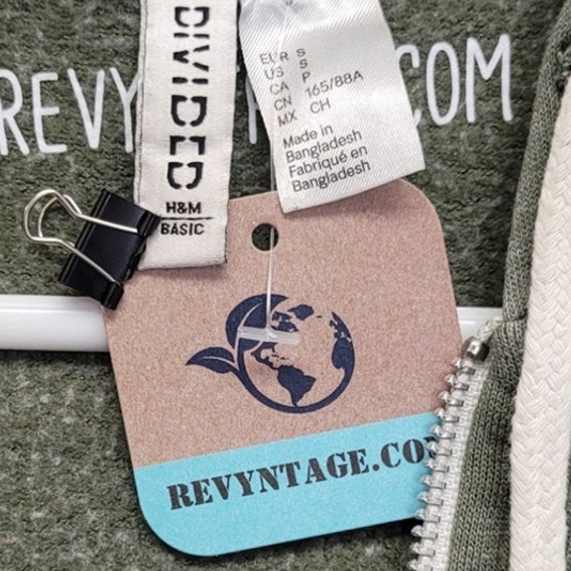 Hand Printed Upcycled Mens Small Long Sleeve Full Zip Blue Jay Hooded Jacket