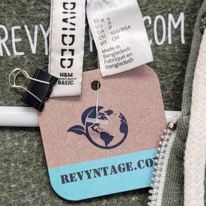 Hand Printed Upcycled Mens Small Long Sleeve Full Zip Blue Jay Hooded Jacket