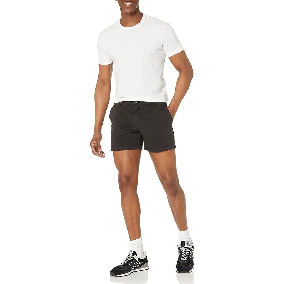 NWT New Amazon Essentials Size 36 Black Cotton Blend Slim Fit Chino Shorts
