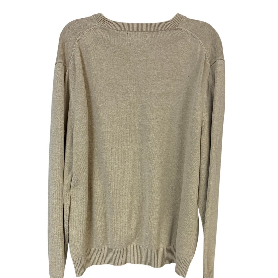 Nautica Mens XL Pima Cotton Blend Long Sleeve V Neck Knit Sweater