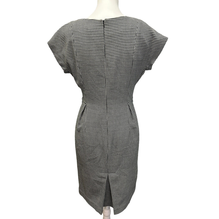 Worthington Womens Size 8 Short Sleeve Gingham Check Mod Midi Career Dress