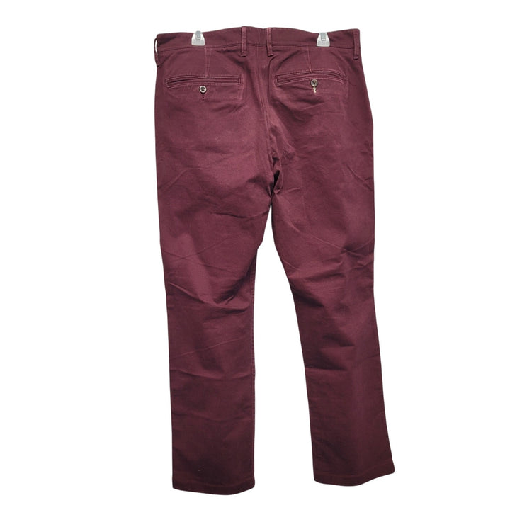 Goodfellow &amp; Co Mens 36 X 32 Maroon Cotton Spandex Straight Leg Denim Jeans