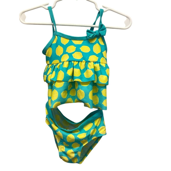 New Koala Kids 3-6 Months Baby Girls 2 Piece Lemon Ruffled Bikini Swim Suit Set