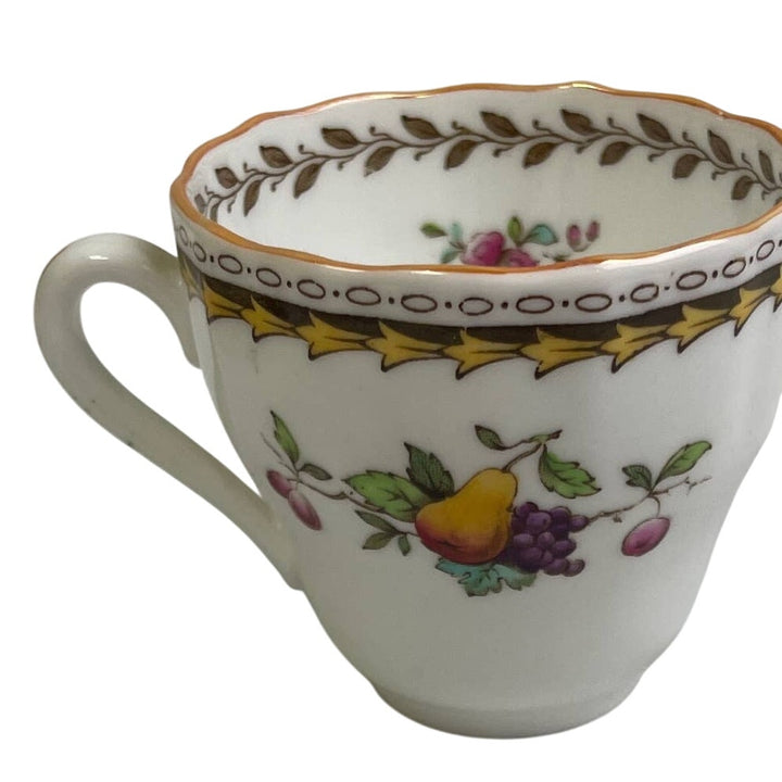 Vintage Spode Rockingham Cup &amp; Saucer Fruit 695905 Bone China England Teacup Set