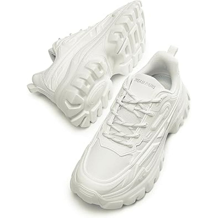 Dream Pairs Womens Size 7.5 White Lace Up Chunky Platform Athletic Sneaker Shoes