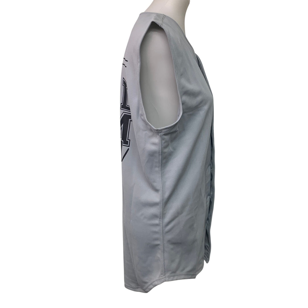 New Hand Printed Unisex Large Gray T-Ball Mom Era Sleeveless Baseball Shirt