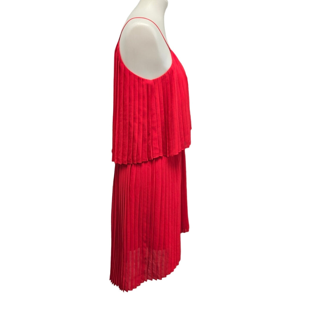 Express Womens Small Spaghetti Strap Pleated Hi Low Flowy Knee Length Dress