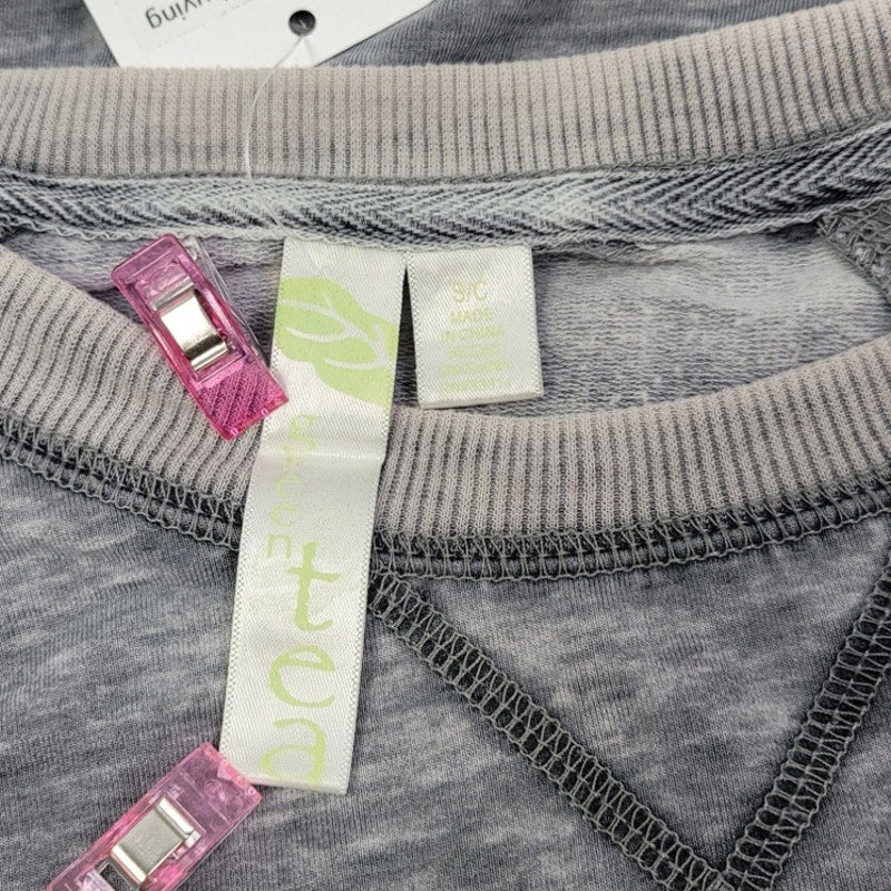 Hand Printed Upcycled Womens Small Saving the Planet is My Superpower Sweatshirt