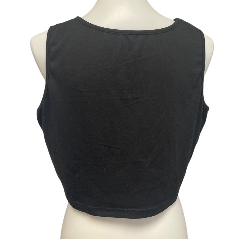 Lot of 3 Womens XL 100% Polyester Mushroom Sun Moon Cropped Tank Tops