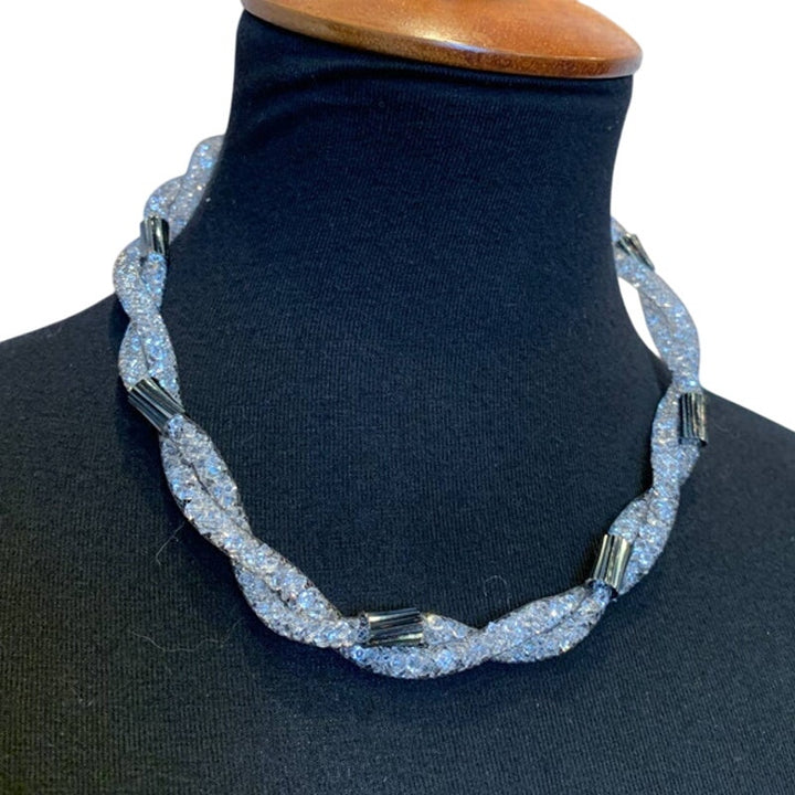 New 3pc Silver Pewter Necklace Earrings Bracelet Costume Jewelry in Red Gift Box