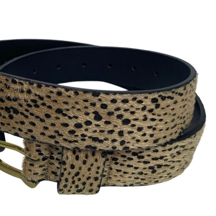 New Universal Thread Womens Large Fuzzy Leopard Bonded Leather Fashion Belt