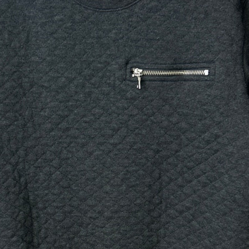 INC International Concepts Womens Medium Gray Long Sleeve Quilted Sweatshirt