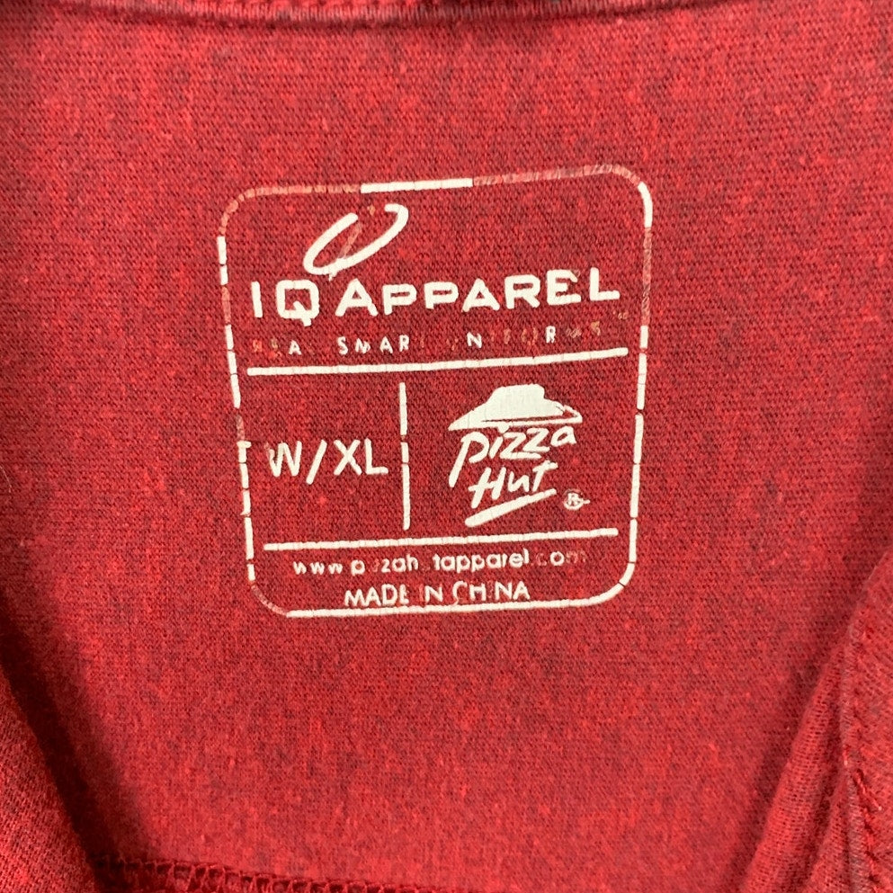 Lot of 2 IQ Apparel Womens XL Red Pizza Hut Heathered Red Uniform Polos