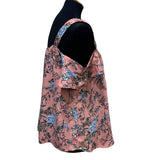 Aine Be Womens Medium Ruffled Cold Shoulder Floral Boho Polyester Blouse Top