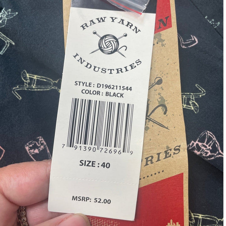 New Raw Yarn Industries Mens Size 40 100% Cotton Cocktail Drink Belted Shorts
