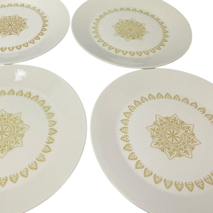 4 Vintage 1960s Sheffield Serenade Solid White Gold 10" Ceramic Dinner Plates